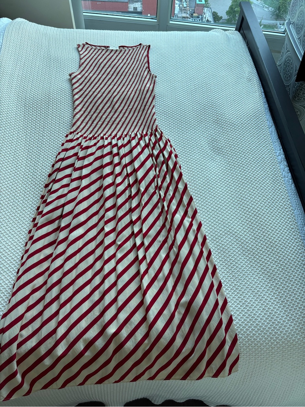 Sofia Richie Grainge x Tommy Hilfiger Red and White Striped Maxi Dress